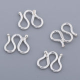 Maxbell 925 sterling silver jewelry clasp w shape hook buckles link connectors  8mm