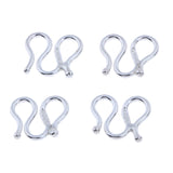 Maxbell 925 sterling silver jewelry clasp w shape hook buckles link connectors  8mm