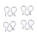 Maxbell 925 sterling silver jewelry clasp w shape hook buckles link connectors  8mm