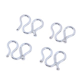 Maxbell 925 sterling silver jewelry clasp w shape hook buckles link connectors  8mm