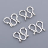 Maxbell 925 sterling silver jewelry clasp w shape hook buckles link connectors  8mm