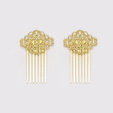 Max 50Pcs Metal Hollow Hair Clips Side Comb Antique Bride Hair Accessory Golden