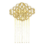 Max 50Pcs Metal Hollow Hair Clips Side Comb Antique Bride Hair Accessory Golden