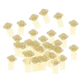 Max 50Pcs Metal Hollow Hair Clips Side Comb Antique Bride Hair Accessory Golden