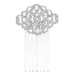 Max 50Pcs Metal Hollow Hair Clips Side Comb Antique Bride Hair Accessory Silver
