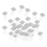 Max 50Pcs Metal Hollow Hair Clips Side Comb Antique Bride Hair Accessory Silver