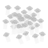 Max 50Pcs Metal Hollow Hair Clips Side Comb Antique Bride Hair Accessory Silver