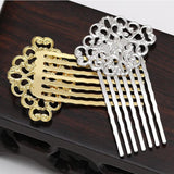 Max 50Pcs Metal Hollow Hair Clips Side Comb Antique Bride Hair Accessory Silver