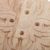 Maxbell 2Pcs Square Wood Furniture Appliques Onlays Carved Wooden Carving Decal 12cm