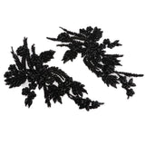 Maxbell 1 Pair Sew On Dress Flower Embroidered Patch Sew Motif Applique  18x30cm