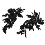 Maxbell 1 Pair Sew On Dress Flower Embroidered Patch Sew Motif Applique  18x30cm