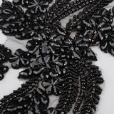 Maxbell 1 Pair Sew On Dress Flower Embroidered Patch Sew Motif Applique  18x30cm