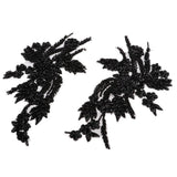 Maxbell 1 Pair Sew On Dress Flower Embroidered Patch Sew Motif Applique  18x30cm