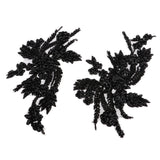 Maxbell 1 Pair Sew On Dress Flower Embroidered Patch Sew Motif Applique  18x30cm