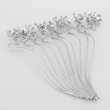 Max 10Pcs Antique Alloy Hair Pin Sticks Chinese Hair Clips DIY Hair Accs Silver