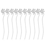 Max 10Pcs Antique Alloy Hair Pin Sticks Chinese Hair Clips DIY Hair Accs Silver