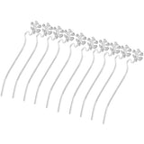 Max 10Pcs Antique Alloy Hair Pin Sticks Chinese Hair Clips DIY Hair Accs Silver