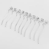 Max 10Pcs Antique Alloy Hair Pin Sticks Chinese Hair Clips DIY Hair Accs Silver