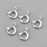 Max 5pcs Spring Rings Clasps Jewelry Making Connectors Clasps 5mm Silver