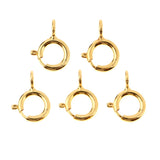 Max 5pcs Spring Rings Clasps Jewelry Making Connectors Clasps 5mm Gold