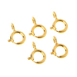 Max 5pcs Spring Rings Clasps Jewelry Making Connectors Clasps 5mm Gold