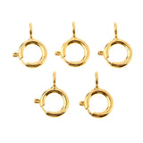 Max 5pcs Spring Rings Clasps Jewelry Making Connectors Clasps 5mm Gold