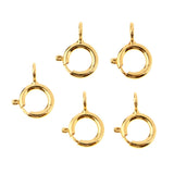 Max 5pcs Spring Rings Clasps Jewelry Making Connectors Clasps 5mm Gold