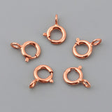 Max 5pcs Spring Rings Clasps Jewelry Making Connectors Clasps 5mm Rose Gold