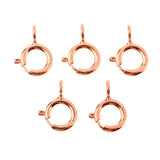 Max 5pcs Spring Rings Clasps Jewelry Making Connectors Clasps 5mm Rose Gold