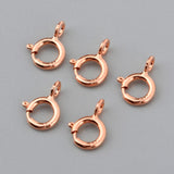 Max 5pcs Spring Rings Clasps Jewelry Making Connectors Clasps 5mm Rose Gold