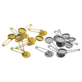 Max 10 Pieces Blank Brooch Settings Lapel Pin Safety Hijab Pins Base 16mm Silver