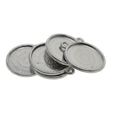 Maxbell 50x 18mm Round Pendant Blank Cabochon Base Setting Trays DIY Jewelry Making