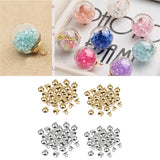 Maxbell 200pCS Plastic Half Round Shape Bell Beads Cap w/ Loop Findings 8mm White K