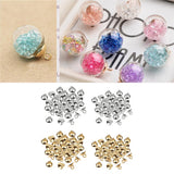 Maxbell 200pCS Plastic Half Round Shape Bell Beads Cap w/ Loop Findings 8mm White K