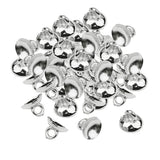 Maxbell 200pCS Plastic Half Round Shape Bell Beads Cap w/ Loop Findings 8mm White K