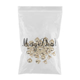 Maxbell 200pCS Plastic Half Round Shape Bell Beads Cap w/ Loop Findings 8mm KC Gold