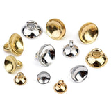 Maxbell 200pCS Plastic Half Round Shape Bell Beads Cap w/ Loop Findings 8mm KC Gold