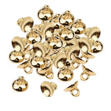 Maxbell 200pCS Plastic Half Round Shape Bell Beads Cap w/ Loop Findings 8mm KC Gold