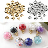 Maxbell 200pCS Plastic Half Round Shape Bell Beads Cap w/ Loop Findings 8mm KC Gold