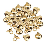 Maxbell 200pCS Plastic Half Round Shape Bell Beads Cap w/ Loop Findings 8mm KC Gold