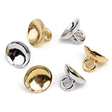 Maxbell 200pCS Plastic Half Round Shape Bell Beads Cap w/ Loop Findings 8mm KC Gold