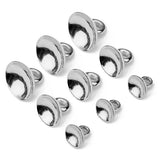 Maxbell 200pCS Plastic Half Round Shape Bell Beads Cap w/ Loop Findings 10mm White K