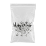 Maxbell 200pCS Plastic Half Round Shape Bell Beads Cap w/ Loop Findings 10mm White K