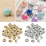 Maxbell 200pCS Plastic Half Round Shape Bell Beads Cap w/ Loop Findings 10mm KC Gold