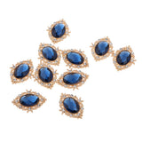 Maxbell 10 Pieces Alloy Flatback Rhinestones Buttons DIY Crafts Embellishment  Blue