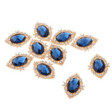 Maxbell 10 Pieces Alloy Flatback Rhinestones Buttons DIY Crafts Embellishment  Blue