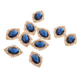 Maxbell 10 Pieces Alloy Flatback Rhinestones Buttons DIY Crafts Embellishment  Blue