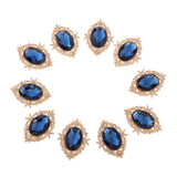 Maxbell 10 Pieces Alloy Flatback Rhinestones Buttons DIY Crafts Embellishment  Blue