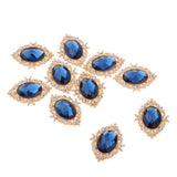 Maxbell 10 Pieces Alloy Flatback Rhinestones Buttons DIY Crafts Embellishment  Blue