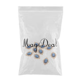 Maxbell 10 Pieces Alloy Flatback Rhinestones Buttons DIY Crafts Embellishment  Blue